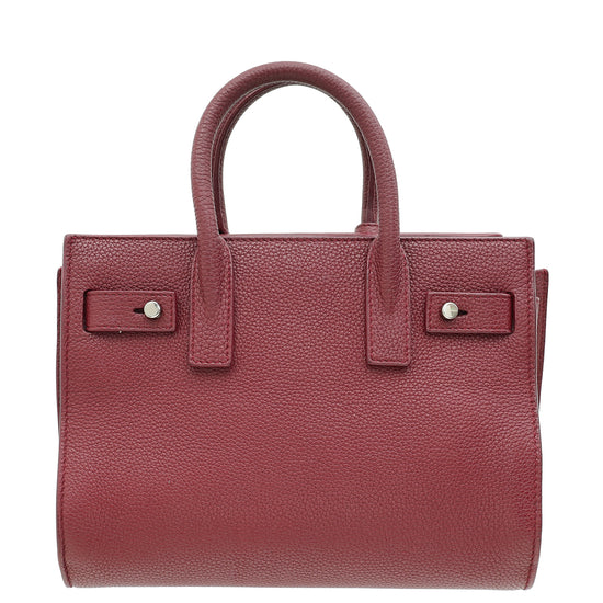 YSL Burgundy Sac De Jour Souple Nano Bag