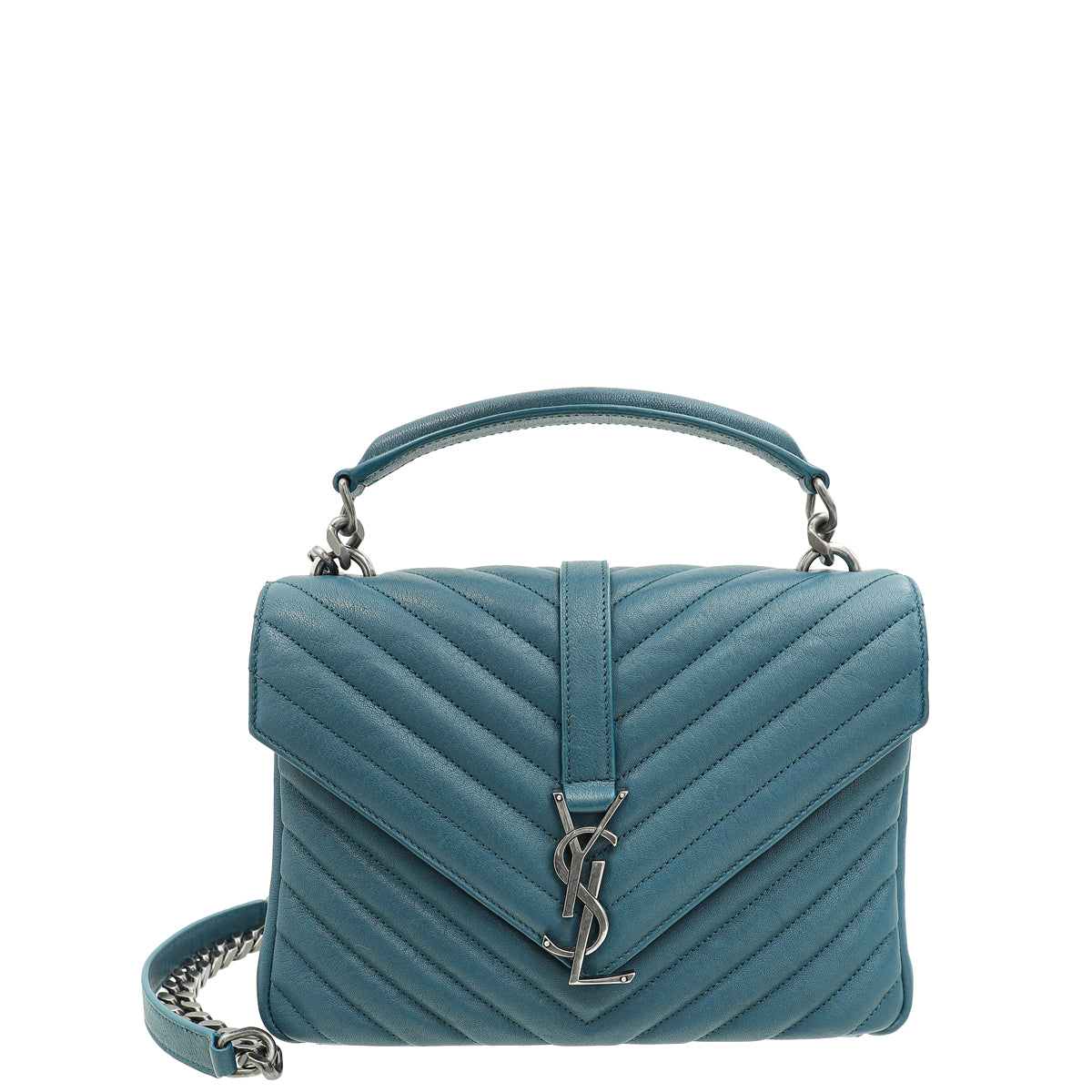 YSL Teal College Medium Bag-YSL-THE CLOSET