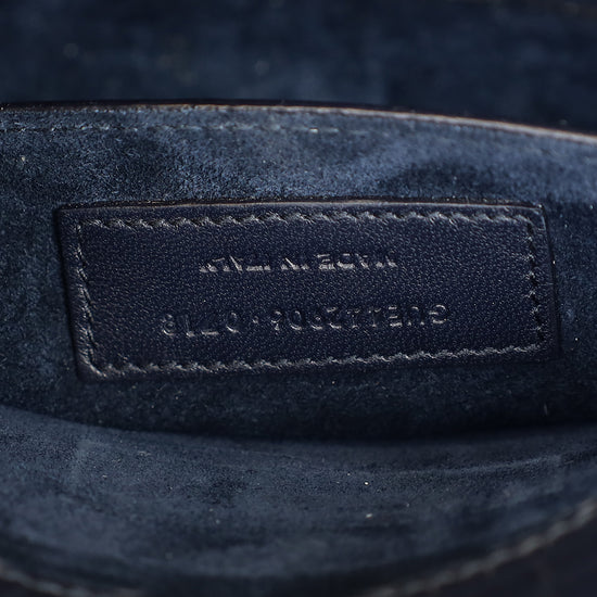 YSL Dark Blue Croco Embossed Sunset Chain Shoulder Bag-YSL-THE CLOSET