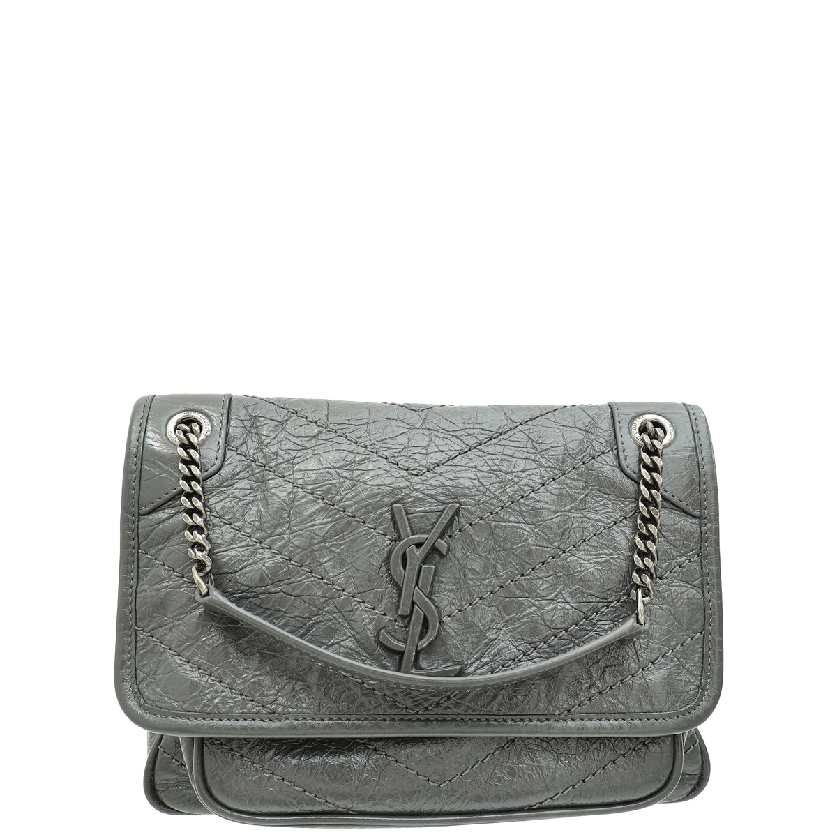 YSL Grey Niki Baby Shoulder Bag