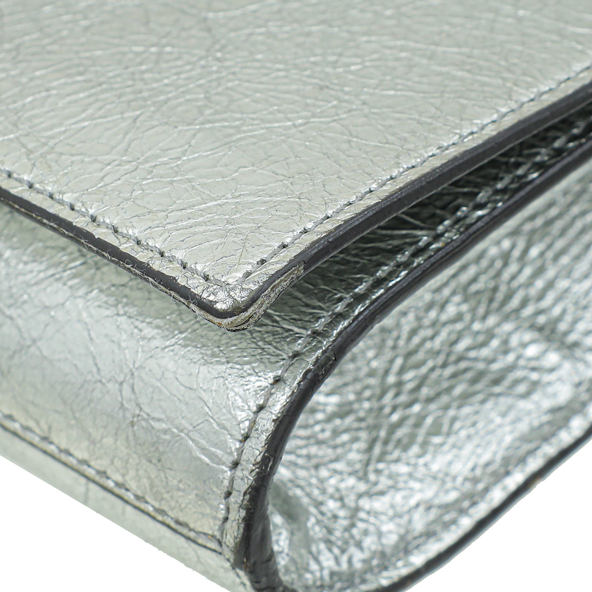 YSL Metallic Silver Belle De Jour Clutch