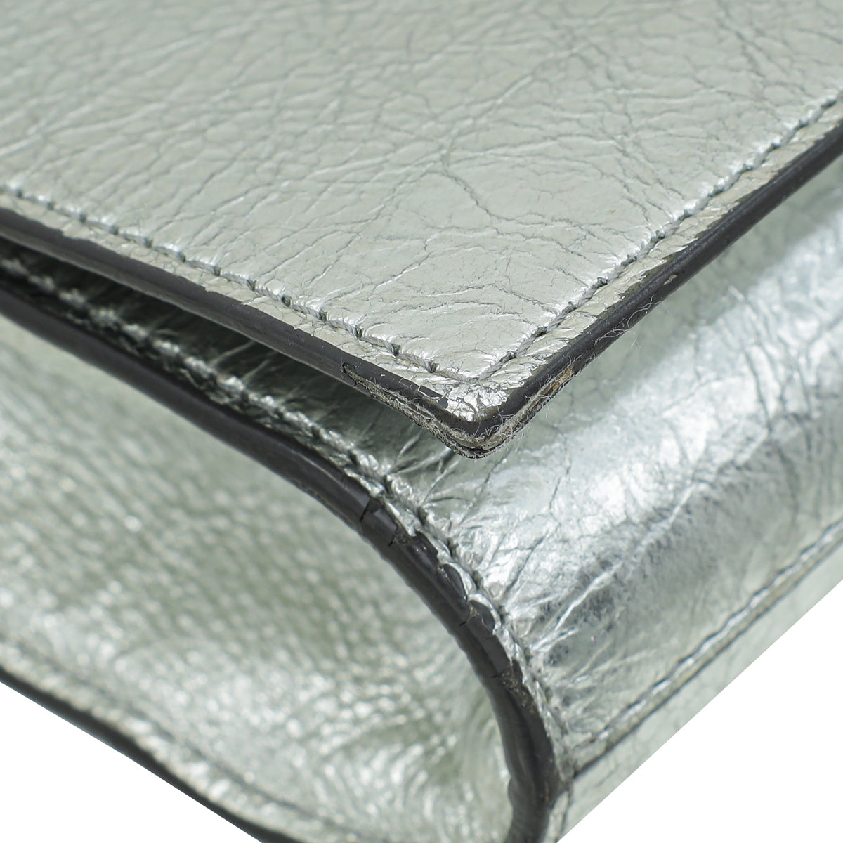 YSL Metallic Silver Belle De Jour Clutch