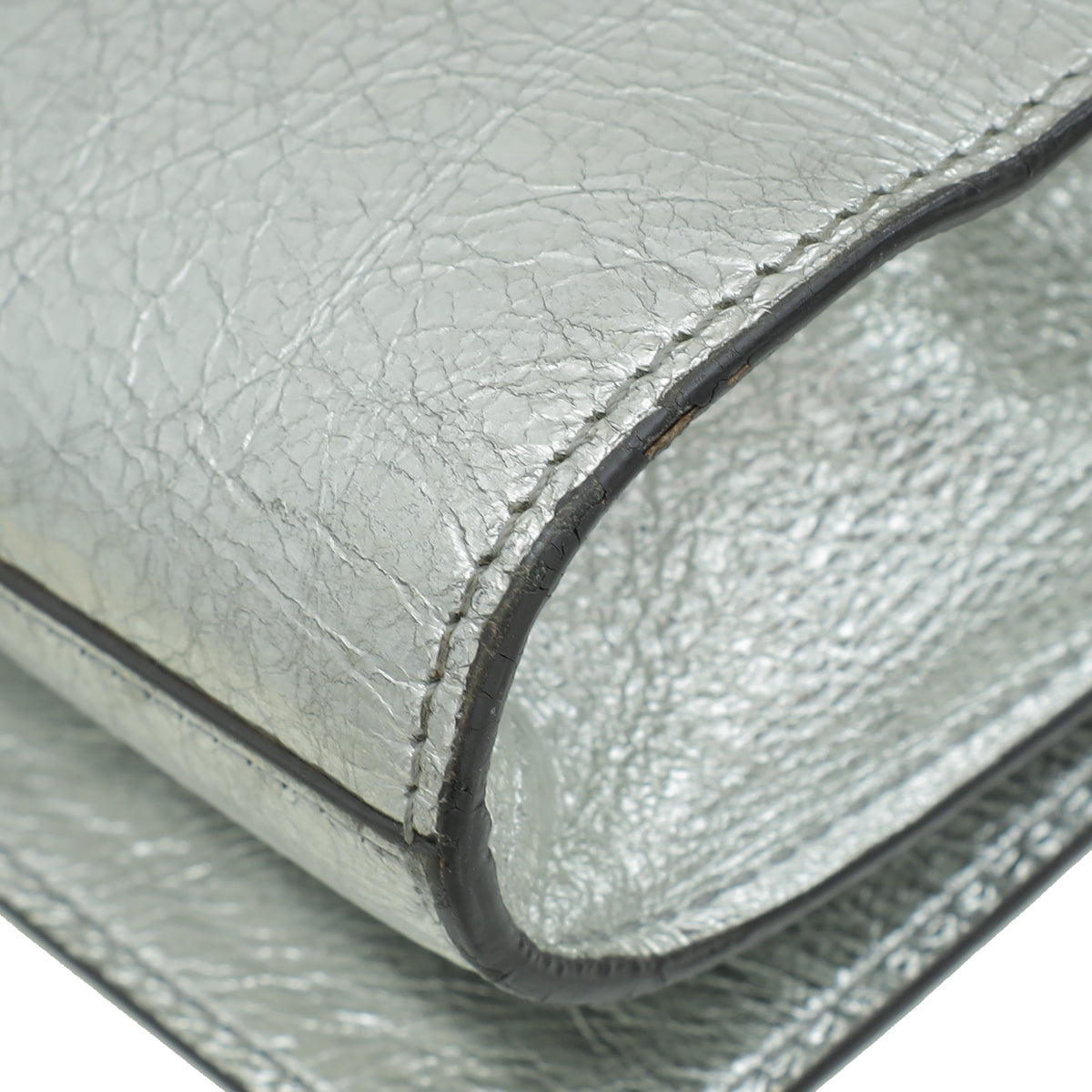 YSL Metallic Silver Belle De Jour Clutch