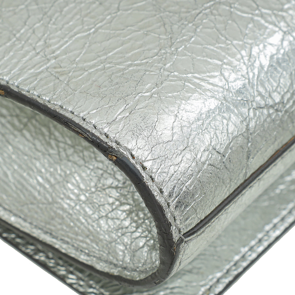 YSL Metallic Silver Belle De Jour Clutch
