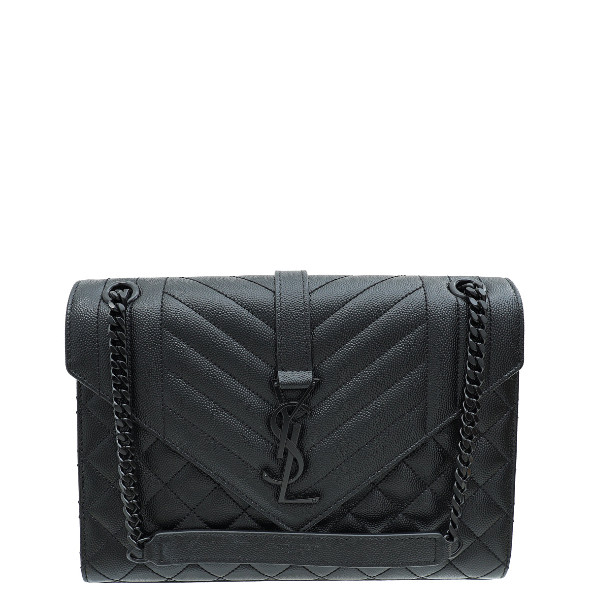 YSL So Black Mix Quilted Envelope Medium Shoulder Bag-YSL-THE CLOSET