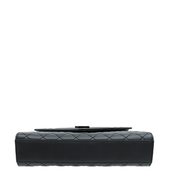 Load image into Gallery viewer, YSL So Black Mix Quilted Envelope Medium Shoulder Bag
