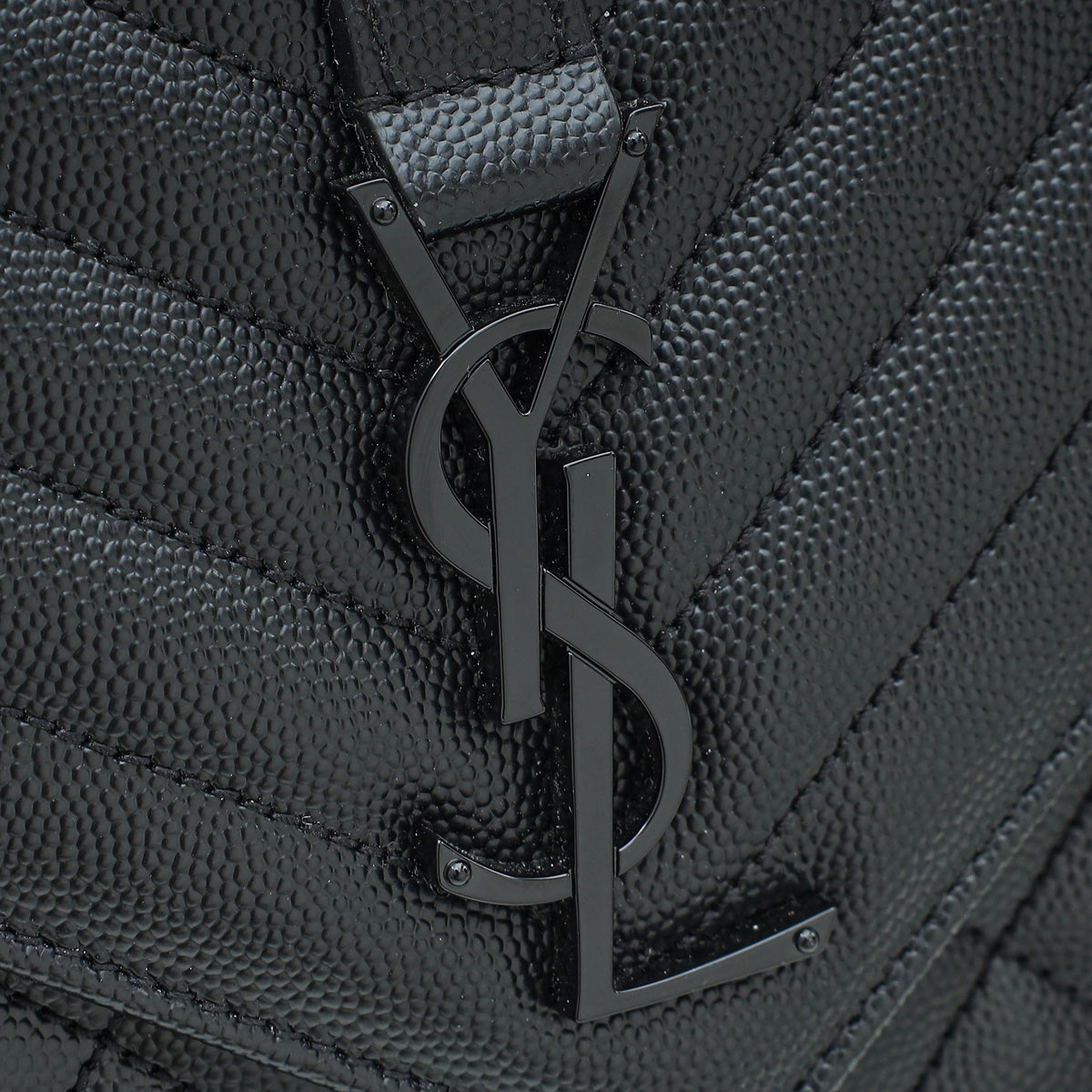 YSL So Black Mix Quilted Envelope Medium Shoulder Bag