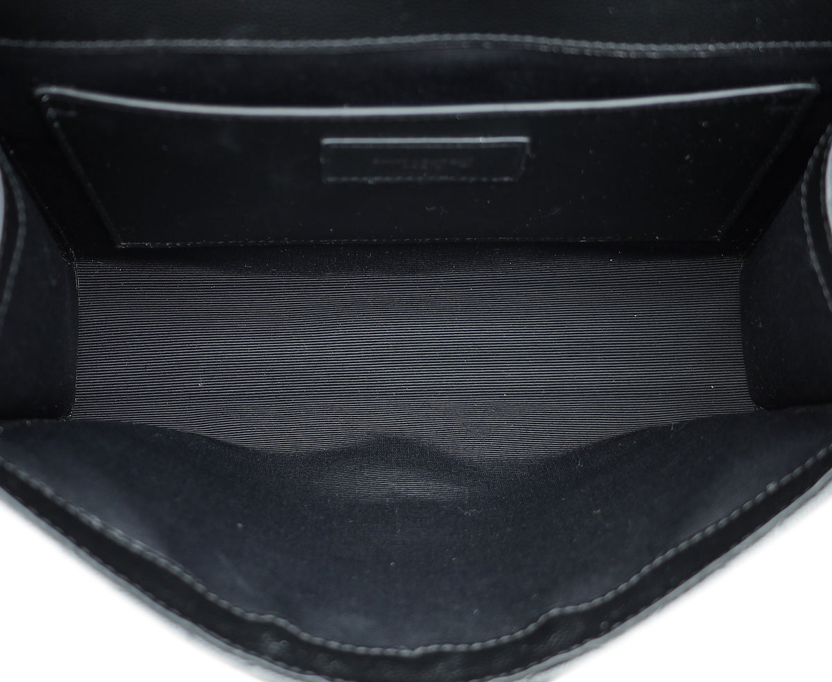 YSL So Black Mix Quilted Envelope Medium Shoulder Bag