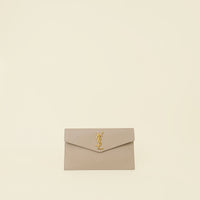 YSL Beige Uptown Pouch Clutch
