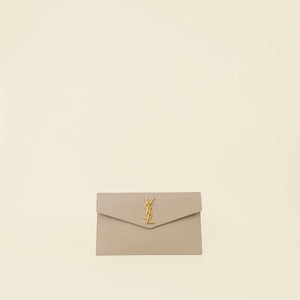 YSL Beige Uptown Pouch Clutch