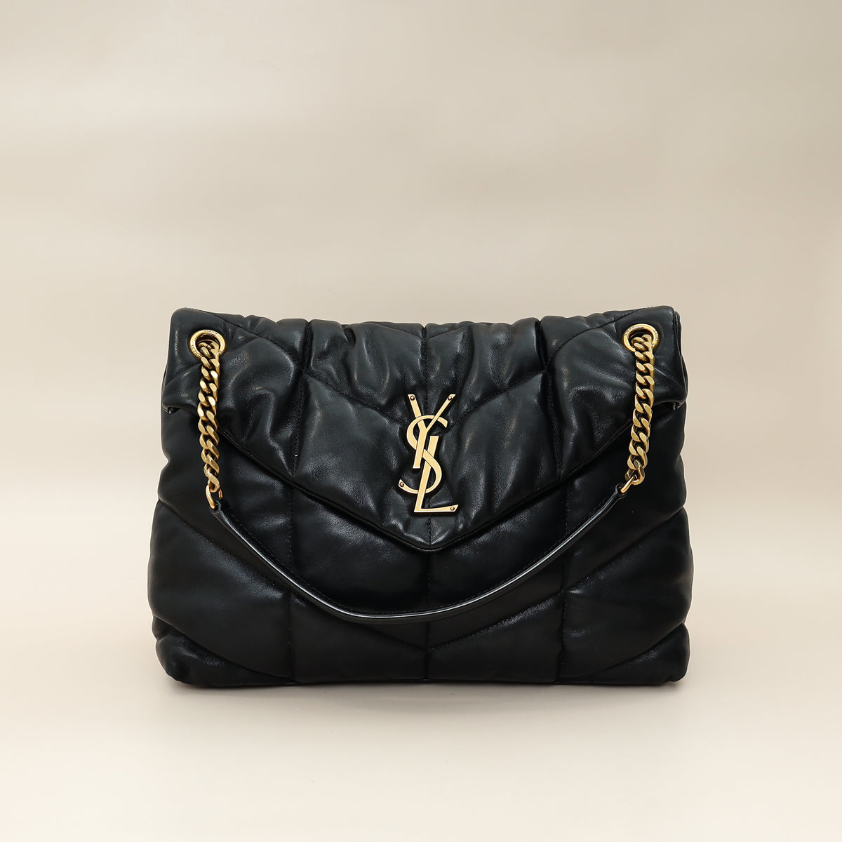 YSL Black Puffer Medium Shoulder Bag-YSL-THE CLOSET