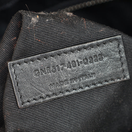 YSL Black Rive Gauche Raffia Small Tote Bag