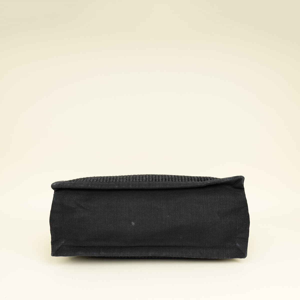 YSL Black Rive Gauche Raffia Small Tote Bag