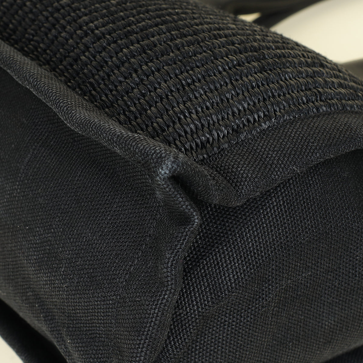 YSL Black Rive Gauche Raffia Small Tote Bag