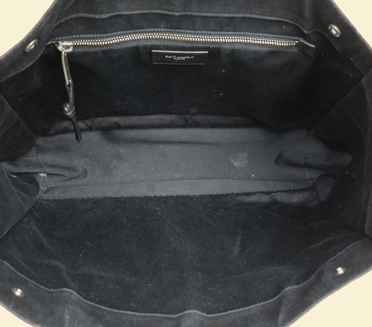 YSL Black Rive Gauche Raffia Small Tote Bag