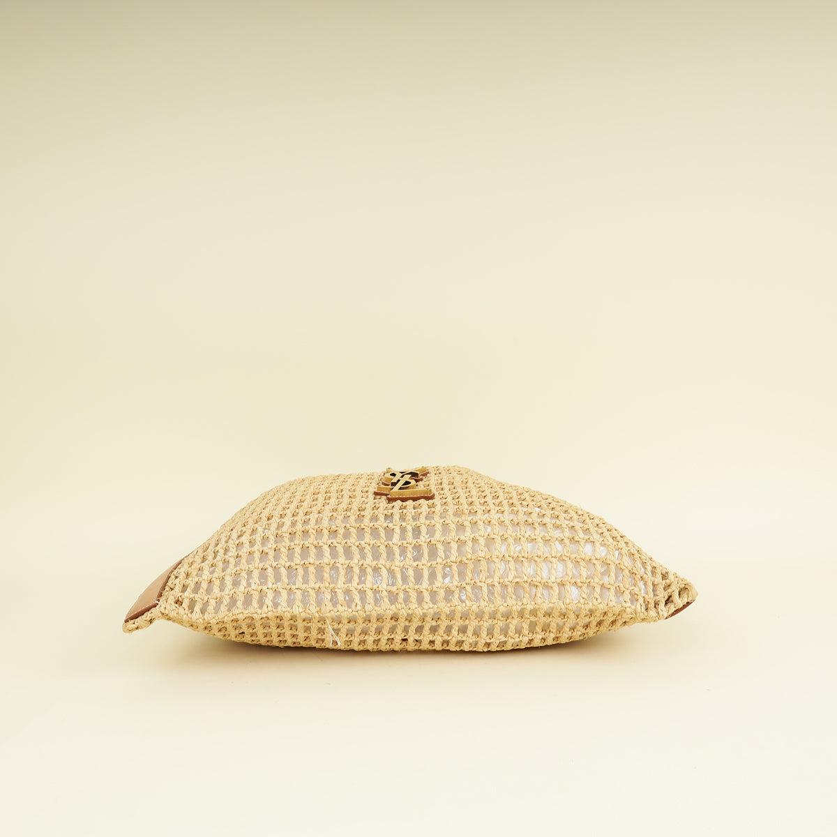 YSL Bicolor Oxalis Raffia Tote Bag