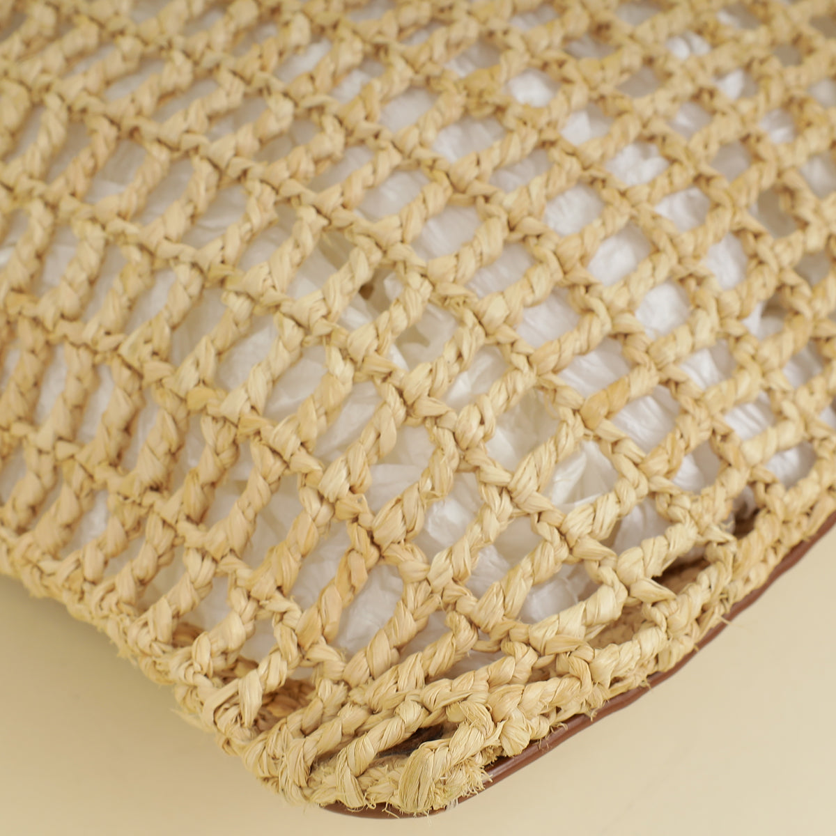 YSL Bicolor Oxalis Raffia Tote Bag