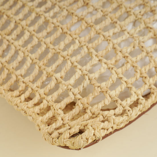 YSL Bicolor Oxalis Raffia Tote Bag