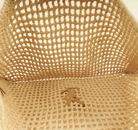 YSL Bicolor Oxalis Raffia Tote Bag