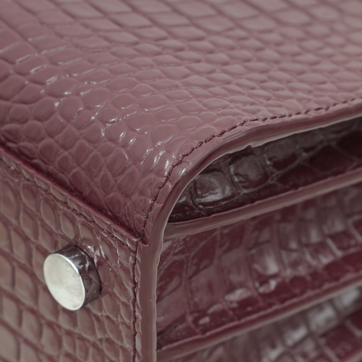 YSL Rouge Legion Croco Embossed Nano Sac De Jour