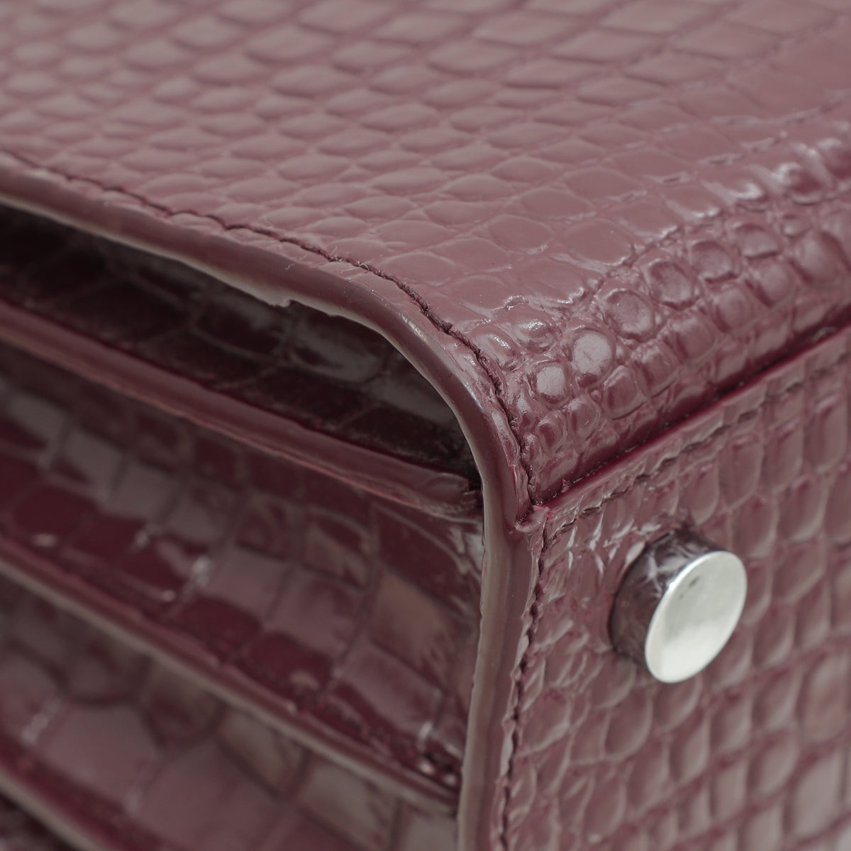 YSL Rouge Legion Croco Embossed Nano Sac De Jour