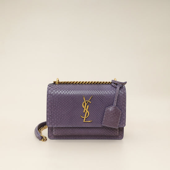 YSL Purple Python Sunset Small Shoulder Bag