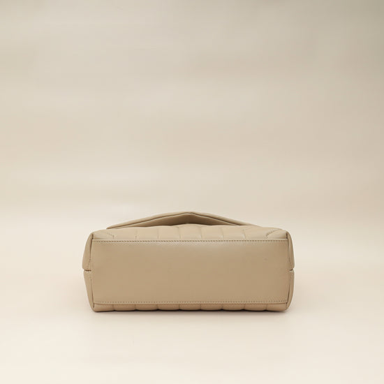 YSL Beige Loulou Small Flap Shoulder Bag-YSL-THE CLOSET