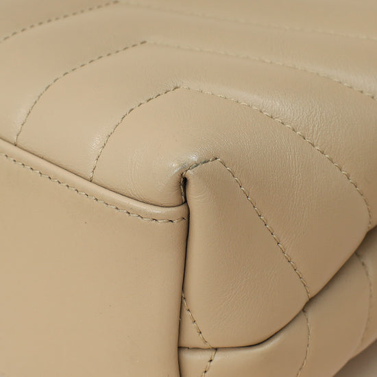 YSL Beige Loulou Small Flap Shoulder Bag-YSL-THE CLOSET