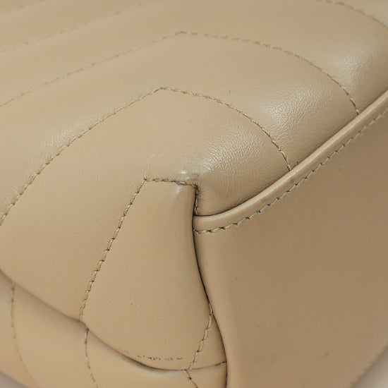 YSL Beige Loulou Small Flap Shoulder Bag-YSL-THE CLOSET