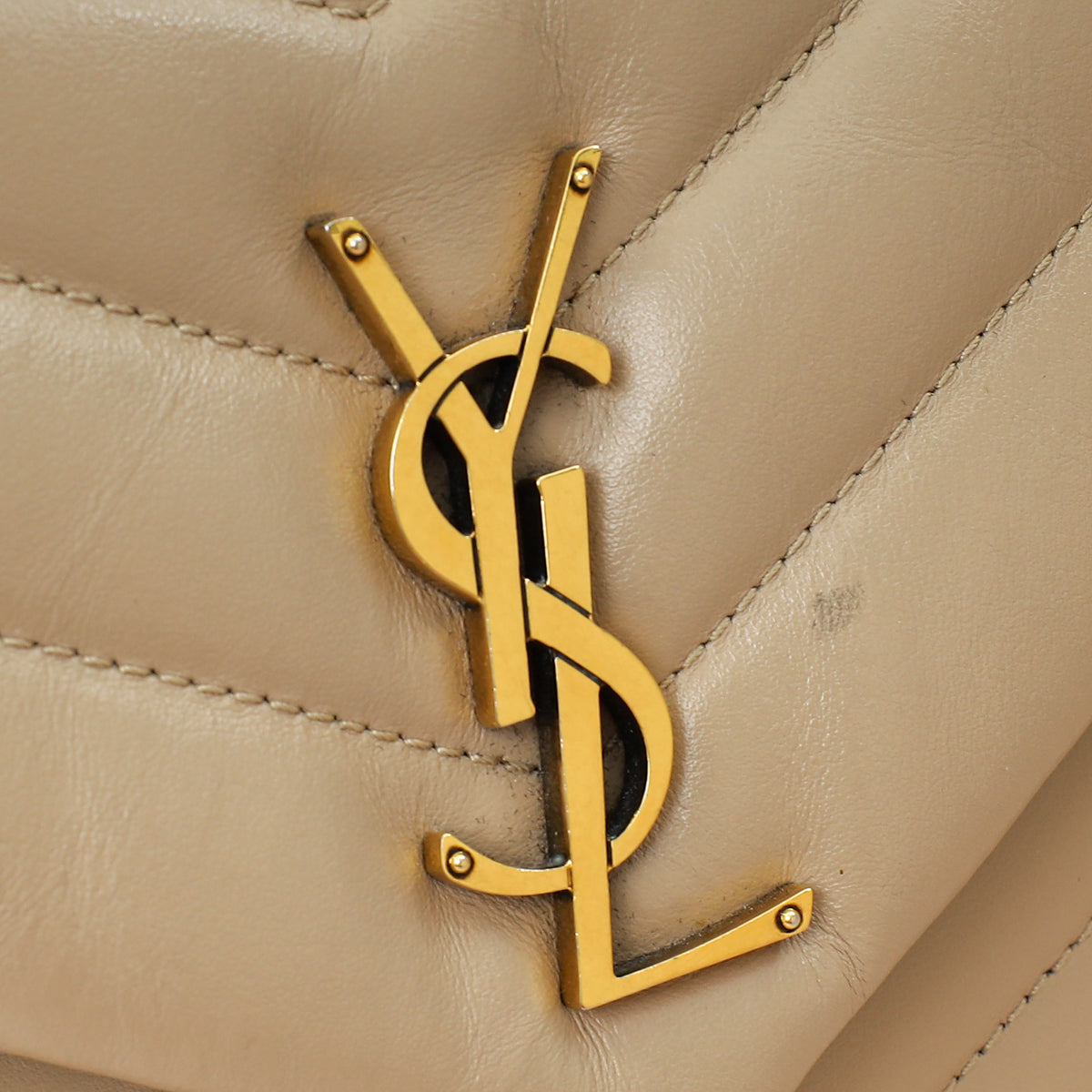 YSL Beige Loulou Small Flap Shoulder Bag-YSL-THE CLOSET