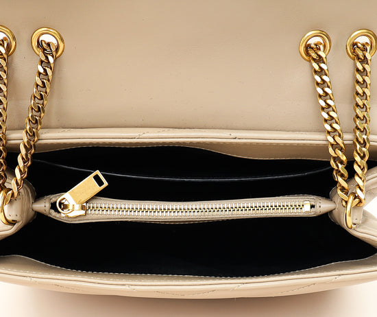 YSL Beige Loulou Small Flap Shoulder Bag-YSL-THE CLOSET