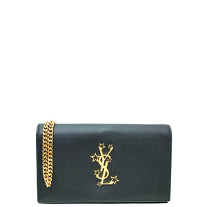 YSL محفظة مونوغرام مرصعة بنجمة سوداء على سلسلة 