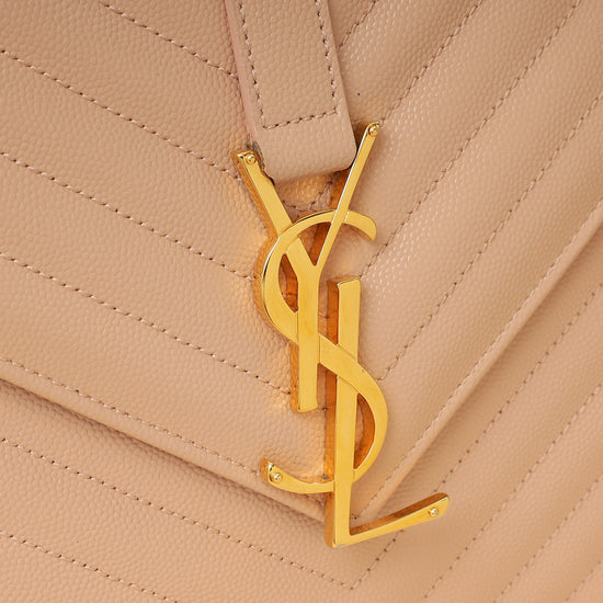 YSL Light Pink Monogram Satchel Flap Large Bag-YSL-THE CLOSET