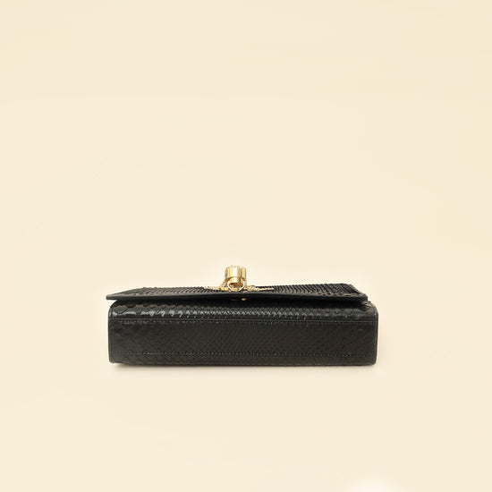 YSL Black Python Tassel Kate Medium Shoulder Bag-YSL-THE CLOSET