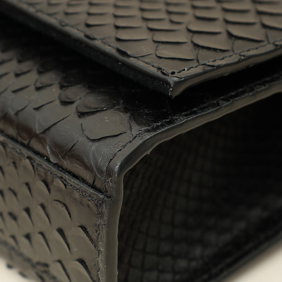 YSL Black Python Tassel Kate Medium Shoulder Bag-YSL-THE CLOSET