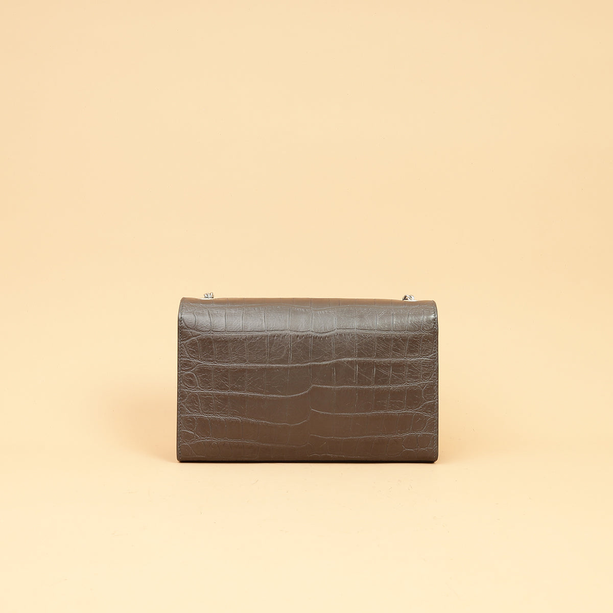 YSL Brown Croco Embossed Tassel Kate Bag-YSL-THE CLOSET