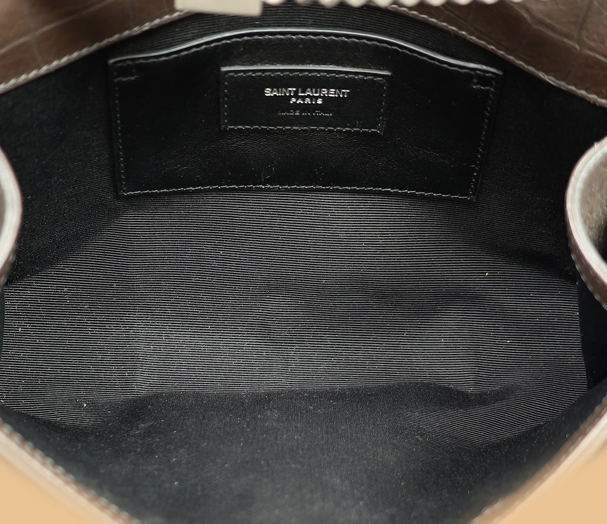 YSL Brown Croco Embossed Tassel Kate Bag-YSL-THE CLOSET