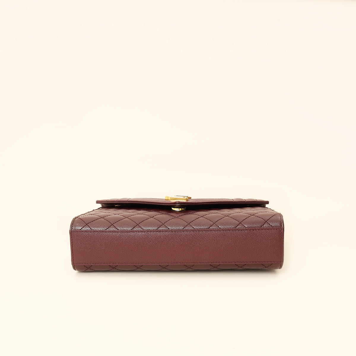 YSL Burgundy Mix Quilted Envelope Medium Flap Bag-YSL-THE CLOSET