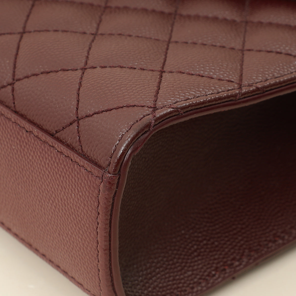 YSL Burgundy Mix Quilted Envelope Medium Flap Bag-YSL-THE CLOSET