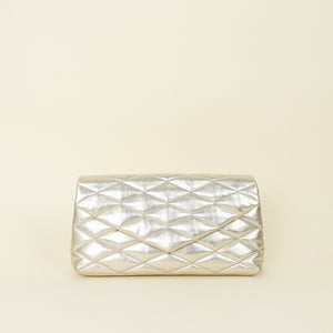 YSL Metallic Champaigne Large Sade Envelope Quilted Clutch