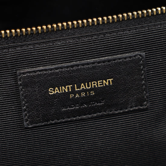 YSL Black Monogram Chevron Large Shopper Bag-YSL-THE CLOSET