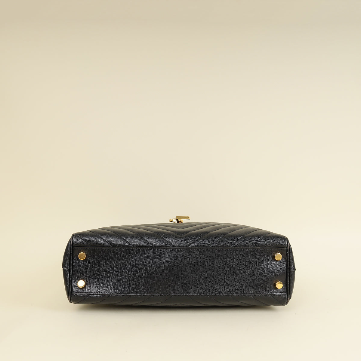 YSL Black Monogram Chevron Large Shopper Bag-YSL-THE CLOSET