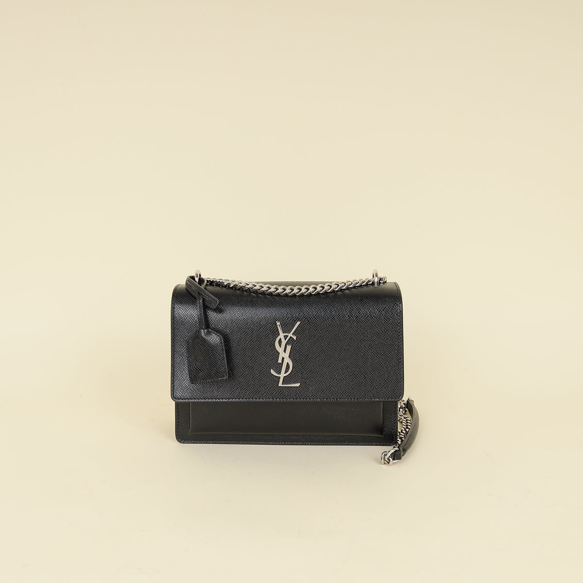 YSL Black Sunset Flap Medium Shoulder Bag-YSL-THE CLOSET