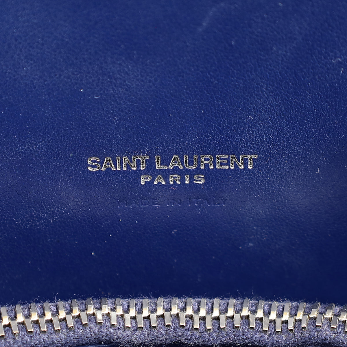 YSL Navy Blue Croco Embossed Sac De Jour Baby Bag