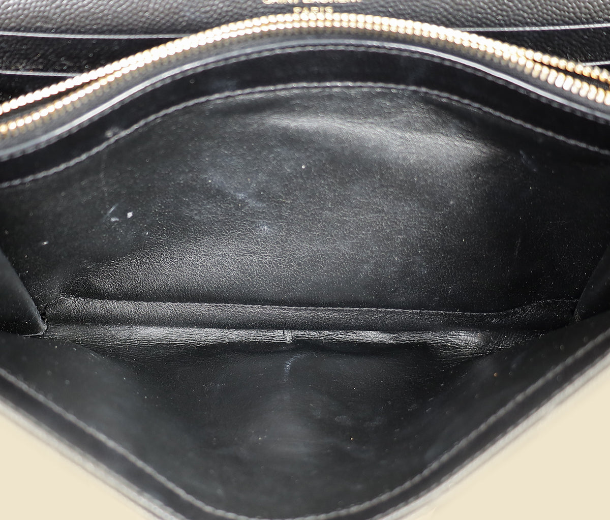 YSL Black Chevron Cassandre Chain Wallet