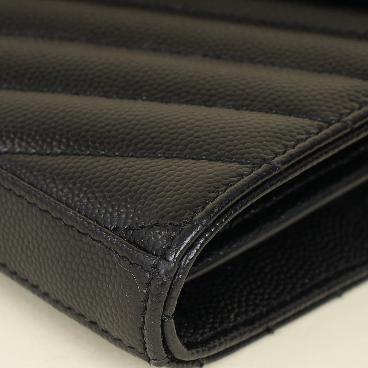 YSL Black Chevron Cassandre Chain Wallet