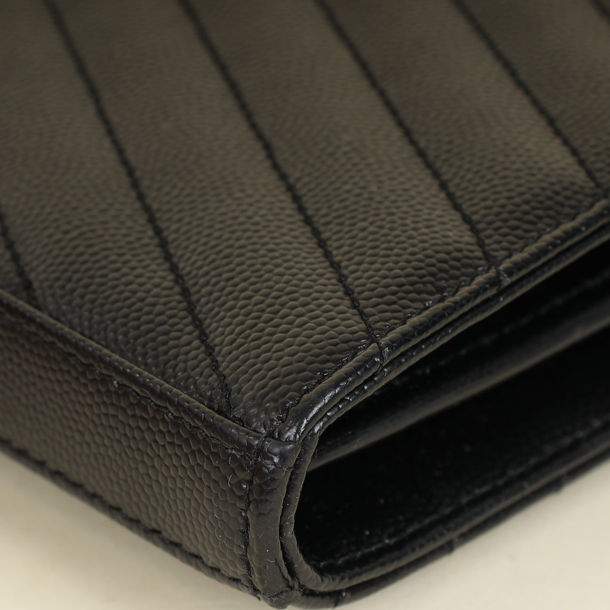 YSL Black Chevron Cassandre Chain Wallet