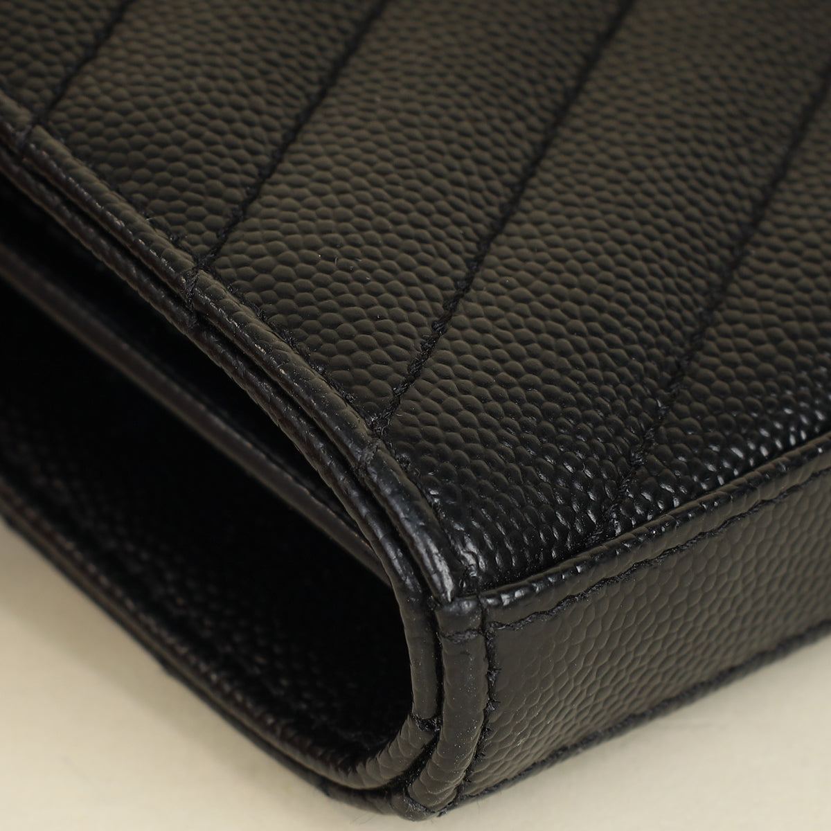 YSL Black Chevron Cassandre Chain Wallet