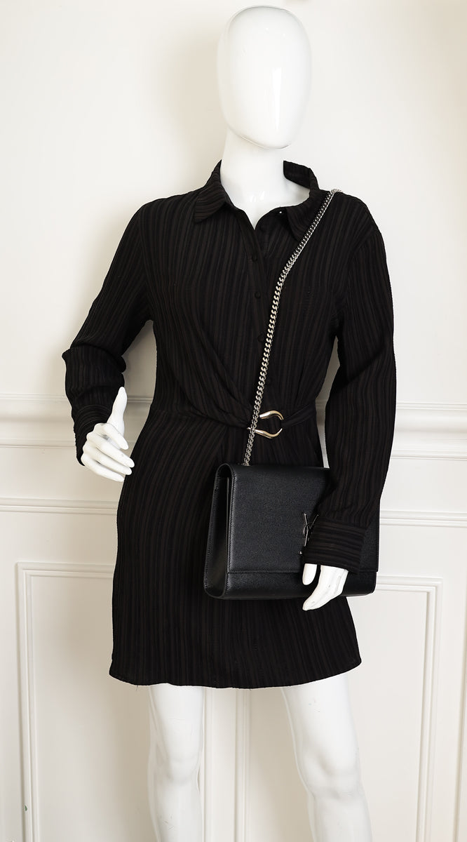 YSL Black Kate Large Chain Bag