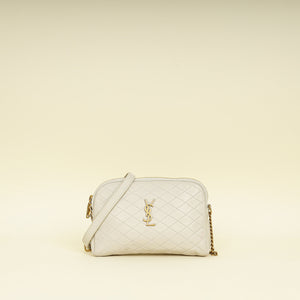 YSL Blanc Vintage Gaby Zippered Pouch